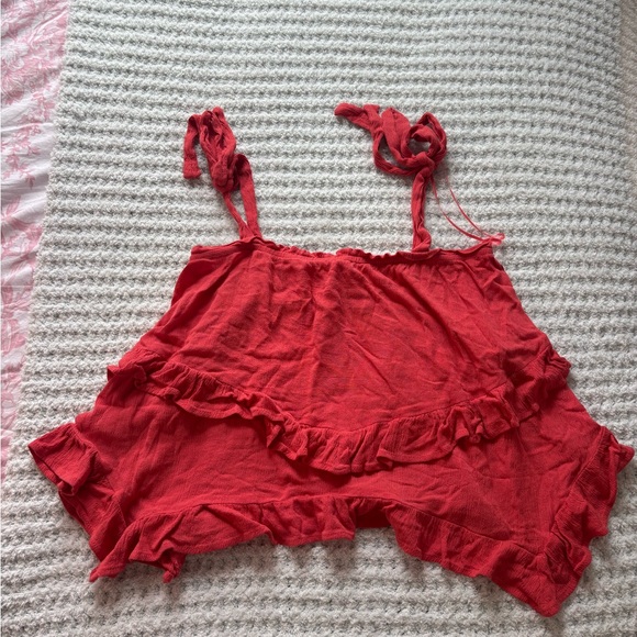 Le Lis Tops - Le Lis Red Camisole Top with Elegant Design